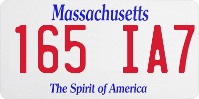 MA license plate 165IA7