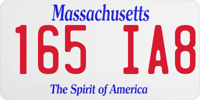 MA license plate 165IA8