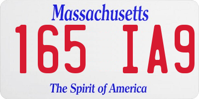 MA license plate 165IA9