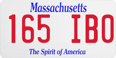 MA license plate 165IB0