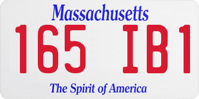 MA license plate 165IB1