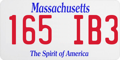 MA license plate 165IB3