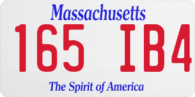 MA license plate 165IB4