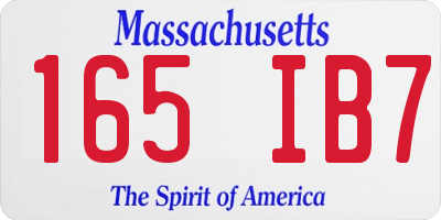 MA license plate 165IB7