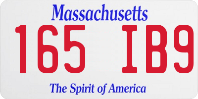 MA license plate 165IB9