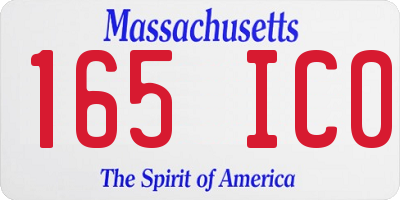 MA license plate 165IC0