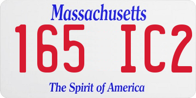 MA license plate 165IC2