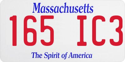 MA license plate 165IC3