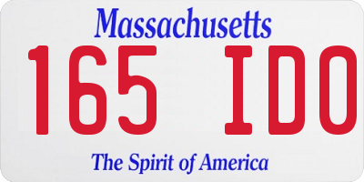 MA license plate 165ID0