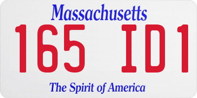 MA license plate 165ID1