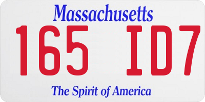 MA license plate 165ID7