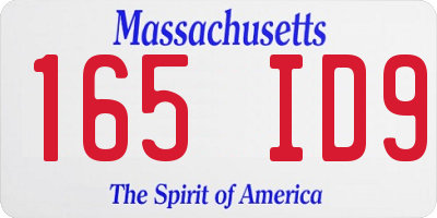MA license plate 165ID9