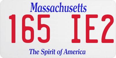 MA license plate 165IE2