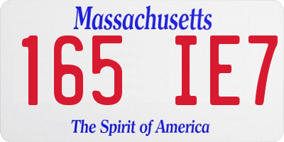 MA license plate 165IE7
