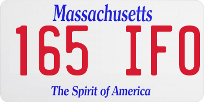 MA license plate 165IF0
