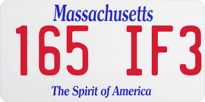 MA license plate 165IF3