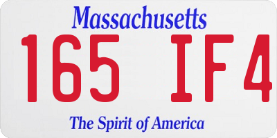 MA license plate 165IF4