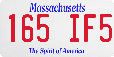 MA license plate 165IF5