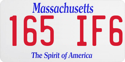 MA license plate 165IF6