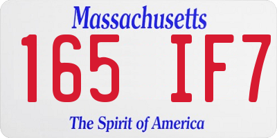 MA license plate 165IF7
