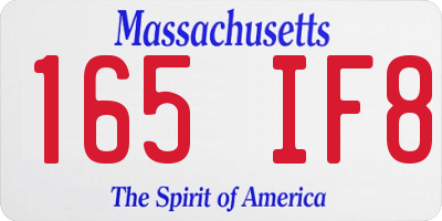 MA license plate 165IF8