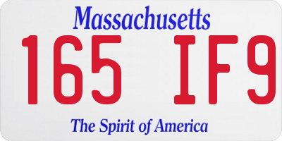 MA license plate 165IF9