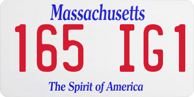 MA license plate 165IG1