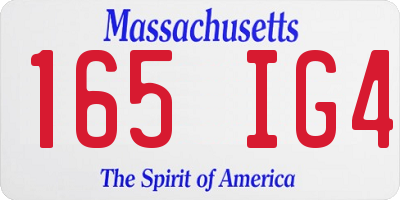 MA license plate 165IG4