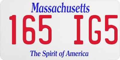 MA license plate 165IG5