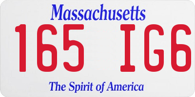 MA license plate 165IG6