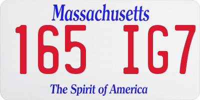 MA license plate 165IG7