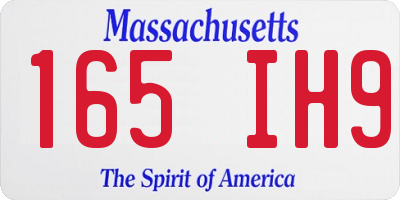 MA license plate 165IH9