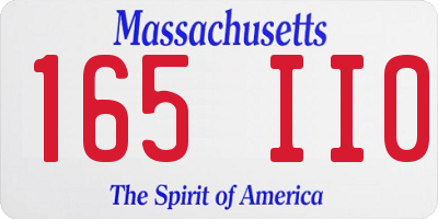 MA license plate 165II0