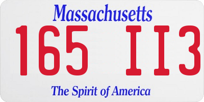 MA license plate 165II3