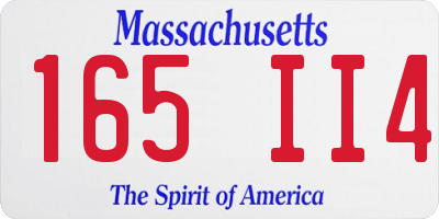 MA license plate 165II4