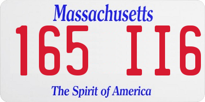 MA license plate 165II6