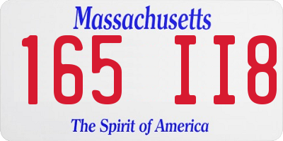 MA license plate 165II8