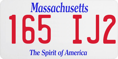 MA license plate 165IJ2
