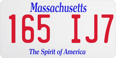 MA license plate 165IJ7