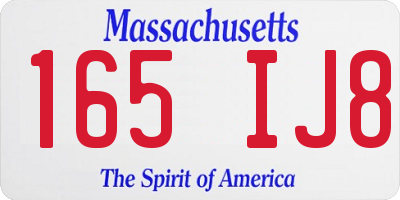 MA license plate 165IJ8