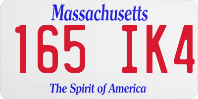 MA license plate 165IK4