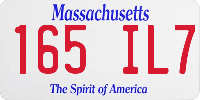 MA license plate 165IL7