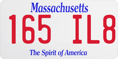 MA license plate 165IL8