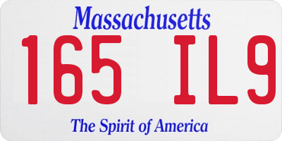 MA license plate 165IL9