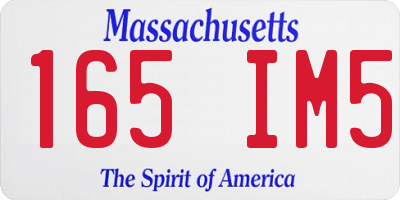 MA license plate 165IM5