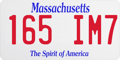 MA license plate 165IM7