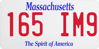 MA license plate 165IM9