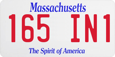 MA license plate 165IN1