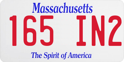 MA license plate 165IN2
