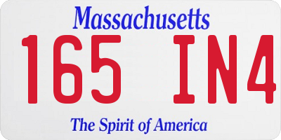 MA license plate 165IN4
